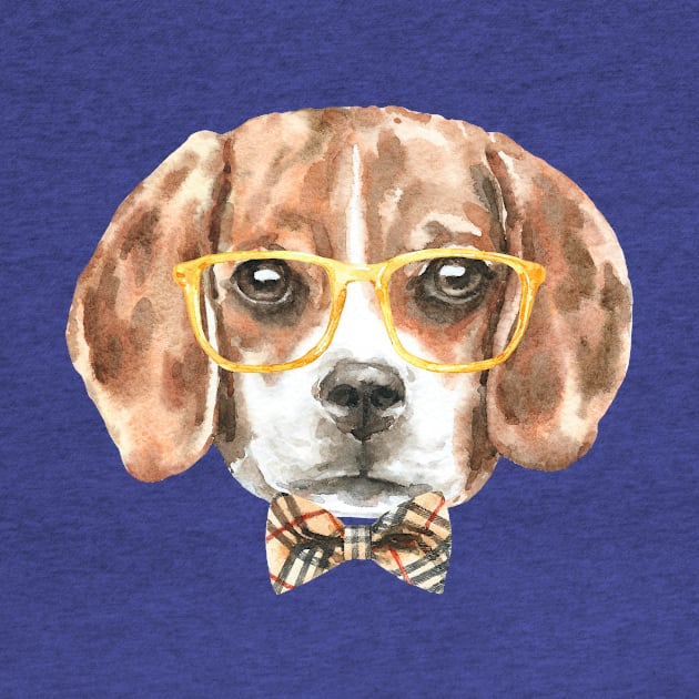 Puppy Beagle Glasses by LaarniGallery